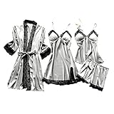 Pamqsen Sale Angebote Negligee Damen Sexy Babydoll Kurz Satin Nachthemd V-Ausschnitt...