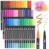Owelth Brush Pen Set, 48 Farben Dual Tip Pinselstifte Aquarell Marker,...