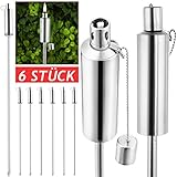 Gardebruk® Gartenfackeln für Draußen Öl 6er Set 330ml Edelstahl Metall...