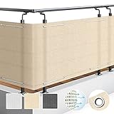 Sol Royal SolVision Balkon Sichtschutz HB2 HDPE blickdichte Balkonumspannung 90x500 cm –...