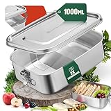 LINFELDT® Edelstahl Brotdose 3x Fächer 1000ml für Kinder Lunchbox Auslaufsicher Robust...