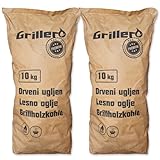 20kg Reine Buchen Holzkohle BBQ Restaurant-Qualität Premium Kohle extra große Stücke...