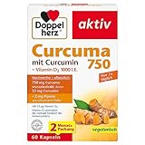 Doppelherz Curcuma 750 mit Curcumin + Vitamin D3 1000 I.E. – Vitamin D...