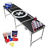 BeerCup Bierpong Tisch, Beer Pong Tisch Set, Bierpongtisch Stabil& Versiegelt, Beerpong,...