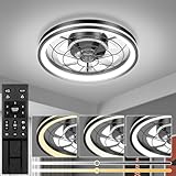 Modern Deckenventilator mit Beleuchtung und Fernbedienung, 48 cm Deckenleuchte mit...