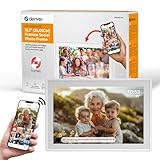 Denver Digitaler Bilderrahmen Weiß 10,1 Zoll mit WLAN – Frameo Digital...