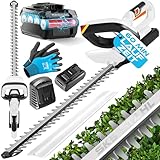 MASKO® Akku Heckenschere Profi Hecken & Strauchschere 57cm Schnittlänge Inkl. 21V Akku...