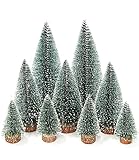 TIDEVAN 9 Stück Weihnachtsbaum Mini Künstlich 10/15/20cm Mini Weihnachts Baum Mini...