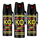 Pfefferspray KO Jet Hundeabwehr Verteidigungsspray 40ml Abwehrspray Pepper Defender Jet 50...