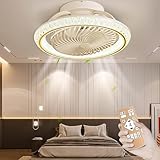Deckenventilator mit Beleuchtung Leise, 360° Oszillierender Deckenventilator mit...