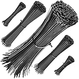 HeiGroup HeiKab 500er Kabelbinder Set - UV-Beständig - 5 Größen: 100/140 /...
