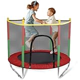 Sinbide Kindertrampolin 140cm mit Sicherheitsnetz Indoor und Outdoor...
