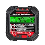 Socket Tester Hancaner Steckdosentester mit RCD-Prüfung und LCD-Voltage-Display...