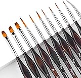 Pinselset Malen - 11 Premium Feine Detail Pinsel Set für Acryl, Aquarell,...