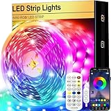 FOLAI Led Strip 2m, Bluetooth Music Sync, Timer-Einstellung RGB LED Streifen,...
