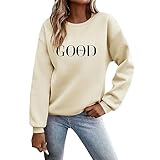 Generisch Pullover Damen Sweatshirt Briefe Drucken Langarm Rundhals Pulli Herbst...