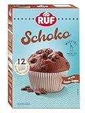 RUF Schoko-Muffins Backmischung, schokoladige American Style Muffins mit Schockoflocken,...