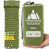 TRINORDIC 550g Ultraleichte Aufblasbare Isomatte - Mit Aufblasbarem Kissen -...