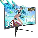 Great voell 34 Zoll Gaming Monitor Curved, 165Hz, UWQHD 3440x1440, Ultrawide Monitor,...