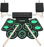 Uverbon Elektronisches Schlagzeug, tragbar, mit 9 Drum Pads, Percussion, Instrumente,...