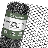 HaGa Rasenschutzgitter 1,3m x 10m aus Kunststoff - Robustes befahrbares Rasengitter für...