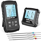 Tavaler Grillthermometer Digital 4 Edelstahl Sonden Fleischthermometer Kabellos BBQ...