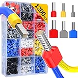 Aderendhülsen Set 0.5mm²-16mm², Preciva 1200 Stück Isolierte Zwillinge Aderendhülsen...