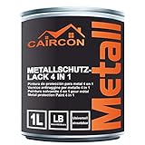 CAIRCON Metallschutzfarbe 4in1 Metall Schutzlack Farbe Rostschutzfarbe Anthrazitgrau 1L