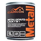 CAIRCON Metallschutzfarbe 4in1 Metall Schutzlack Farbe Rostschutzfarbe Anthrazitgrau 1L