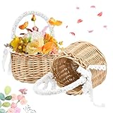HEKOBAG 2 Stück Blumenkorb Hochzeit Blumenkinder Korb Mini Streukorb...