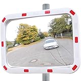 Verkehrsspiegel rechteckig 60x40cm mit Reflektoren wetterbeständig...