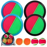 CAIXINYI Klettballspiel für Kinder, Wurfspiel Kinder Outdoor, 4 Ballschalen und...