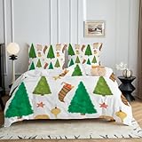 HYSNKSM Bettwäsche 200x200 Grün Bettwäsche Sets 3Teilig Mikrofaser Bettbezug 200 x 200...