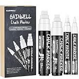 GAINWELL 4er Pack weiße Kreidemarker - Reversible Jumbo- und Feinspitzen - 3mm,...