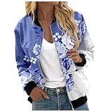Bomberjacke Damen, Kurze Blouson Bunt Übergangsjacke Elegant Frühlingsjacke Große...