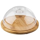 APS 822 Tablett mit Haube - Rundes Holztablett aus Bambus mit Abdeckhaube (Ø 20,5 cm,...