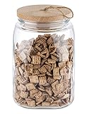 APS 82257 WOODY Glas Kanister mit Holzdeckel mit Silikon-Dichtung, 14 x14 x 21,...