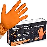 TitanFlex Orange Industrielle Nitrilhandschuhe, hohe Festigkeit, 8 mm, latexfrei, mit...
