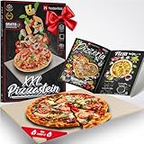 Heidenfeld XXL Pizzastein 46.5 x 35.5 x 1.5 cm | Pizza Stein für Backofen & Grill -...