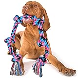 Dog Rope Toy Extra große Hundespielzeug Seil für aggressive Kauer - 108cm, 6...