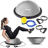 Hop-Sport Balance Ball HS-L058B Balancetrainer Gymnastikball mit Expander & Pumpe für...