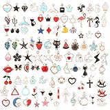 metagio 100 Stück Emaille Charms Anhänger, DIY Basteln Charms Anhänger...