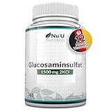 Glucosamin Sulfat 1500mg 2KCI Hochdosiert - 365 Tabletten - Versorgung für ein Jahr -...