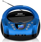 Tragbare Boombox | CD/CD-R | USB | FM Radio | Bluetooth | AUX-In | Kopfhöreranschluss |...