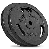 Hop-Sport 40 kg Gusseisen Hantelscheiben 30mm - Guss Gewichte Hantel Sets zur...