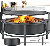 KESSER® Feuerschale mit Grillrost Ø65cm Feuerkorb 0,6mm Kaltveredelter Stahl | Mobile...
