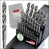 WeLiQu Präzisions Holzbohrer Set 25-teilig, 1-13 mm, 0,5mm Schritte mit...