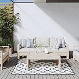 XGWKCNV Furniture Select Outdoor-Teppich, Marineblau und Weiß, 80 x 150 cm, wendbares...