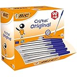 BIC Kugelschreiber Set Cristal Original, in Blau, Strichstärke 0,4 mm, 100er...