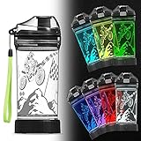 Motorrad Wasserflasche Ammonite Kinder Trinkflasche mit 3D leuchtendem Dirt Bike LED Licht...